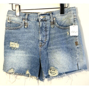 We The Free/Free People Size 26 Denim Shorts Loose Cannon Button Fly NWT